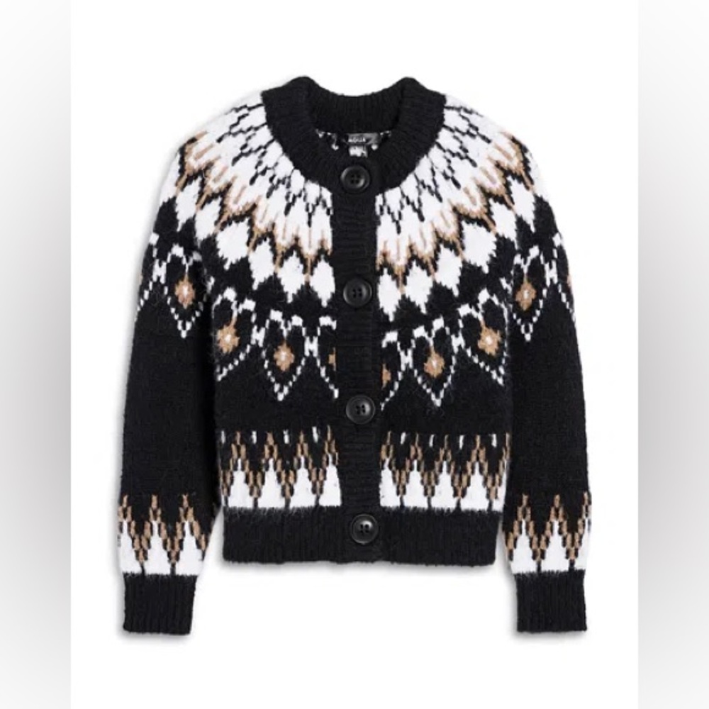 AQUA Girls' Heart Fairisle Cardigan, Little Kid, Big Kid - Exclusive NWT Size XL